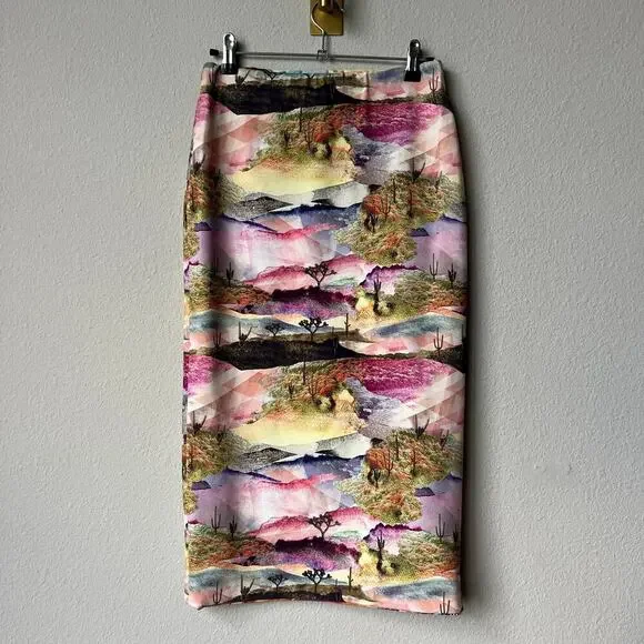 Le Superbe Two Timer Reversible Midi Skirt Joshua Tree Hollywood De Janiero - Picture 3 of 5